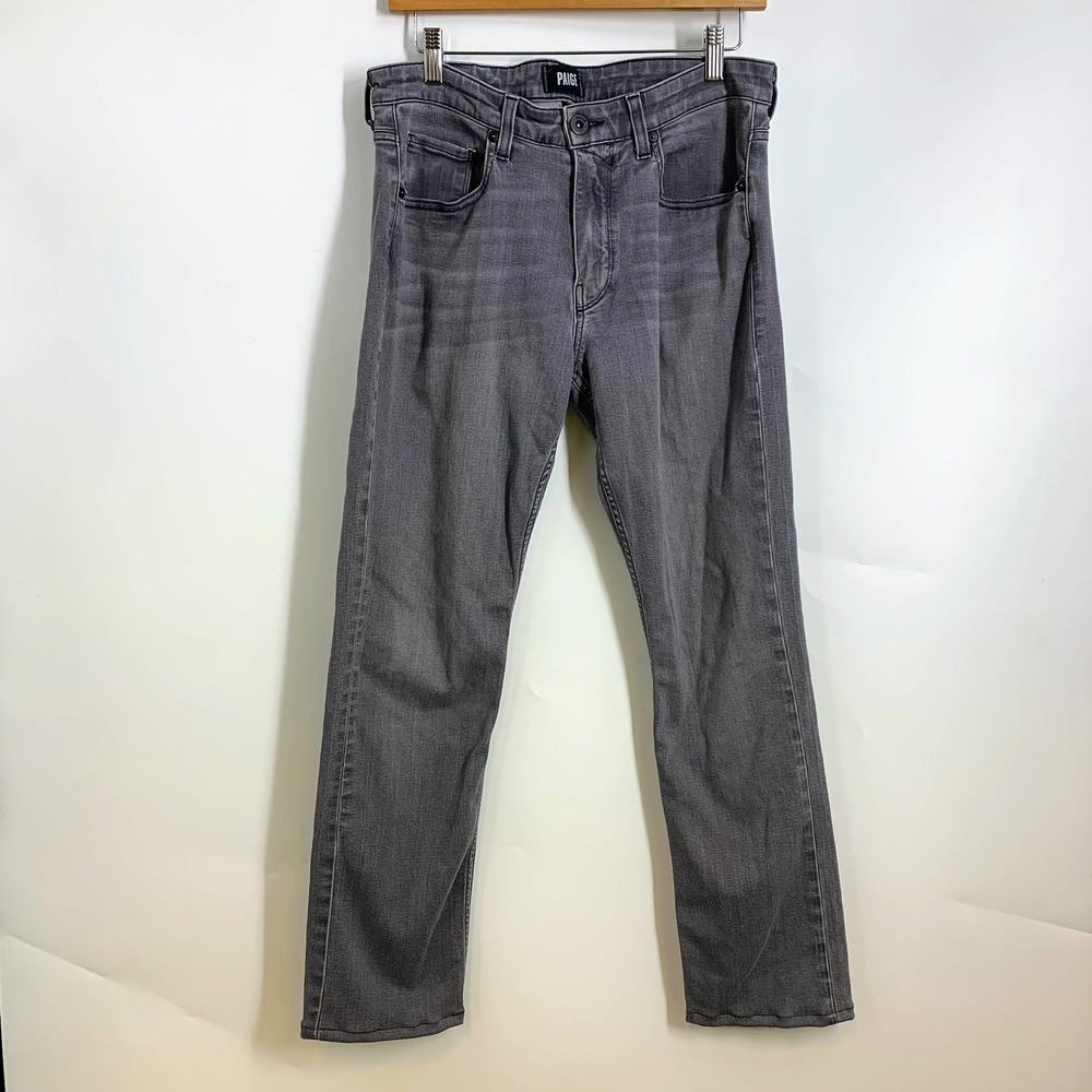 PAIGE Federal Men's 32 Gray‎ Straight Leg Stretch Jeans Made in USA